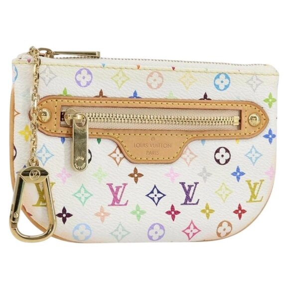 LOUIS VUITTON Monogram Multicolor Pochette MM Pouch White M60028 LV Auth gh1170V - Picture 1 of 16